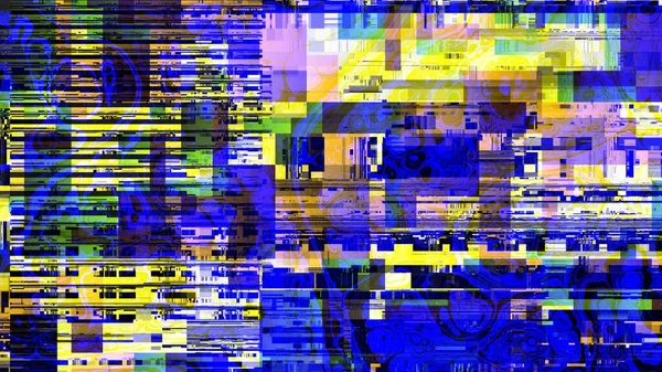 Αφηρημένο Ψηφιακό Φράκταλ Μοτίβο Αφηρημένη Υφή Δυσλειτουργίας Οριζόντια Φόντο Λόγο — Φωτογραφία Αρχείου