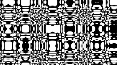 Soyut dijital fraktal model. Yatay arkaplan ve görünüm oranı 16: 9. Basit siyah-beyaz dalgalı yarım ton deseni. Görünüm oranı 16: 9 olan yatay arkaplan