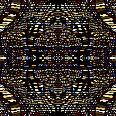 Soyut dijital fraktal model. Kusursuz kabile etnik kalıbı.