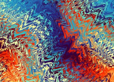 Soyut dijital fraktal model. Psikedelik dalgalı desen.