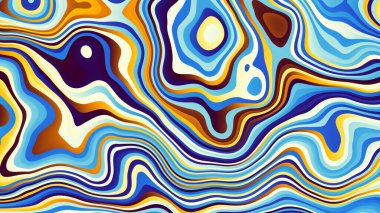 Soyut dijital fraktal model. Psikedelik dalgalı desen. Görünüm oranı 16: 9 olan yatay arkaplan