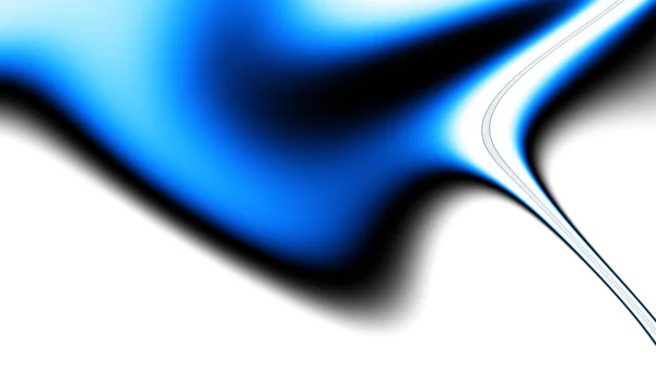 Abstract Digital Fractal Pattern Blur Blue Wavy Shape White Background — Stock Photo, Image