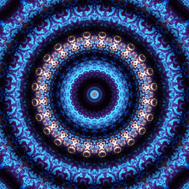 Soyut dijital fraktal model. Yuvarlak mandala dekoratif desen.