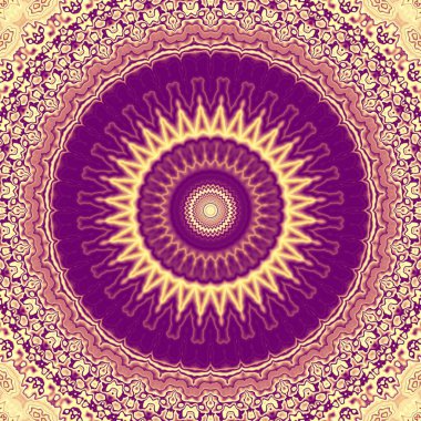 Soyut dijital fraktal model. Yuvarlak mandala dekoratif desen.