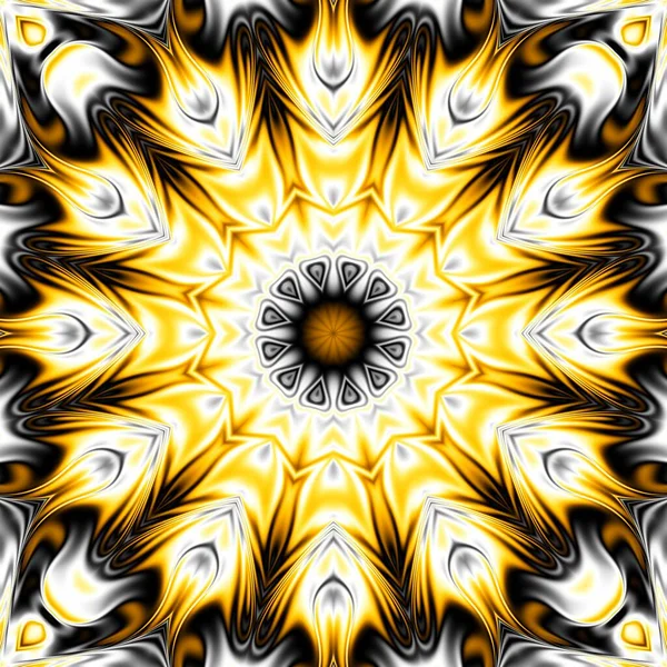 Abstract Digitaal Fractal Patroon Ronde Mandala Decoratieve Ornament Patroon — Stockfoto