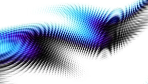 Abstract Digitaal Fractal Patroon Horizontale Oriëntatie Expressieve Gebogen Blauwe Lijn — Stockfoto