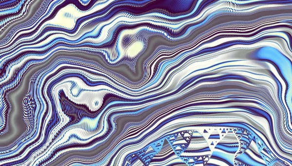Abstract Digital Fractal Pattern Wavy Texture Horizontal Orientation — Stock Photo, Image