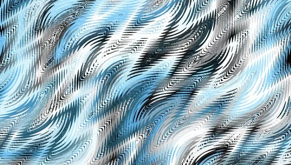 摘要数字分形模型 迷幻的波浪状纹理 横向方向 — 图库照片