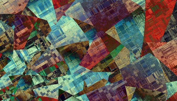 Abstrakt Digitalt Fraktalmönster Futuristisk Grunge Abstrakt Struktur Horisontell Inriktning — Stockfoto