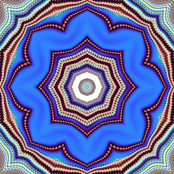 Αφηρημένο Ψηφιακό Φράκταλ Μοτίβο Συμμετρικό Τετράγωνο Γεωμετρικό Σχέδιο Αζτέκικο Στυλ — Φωτογραφία Αρχείου