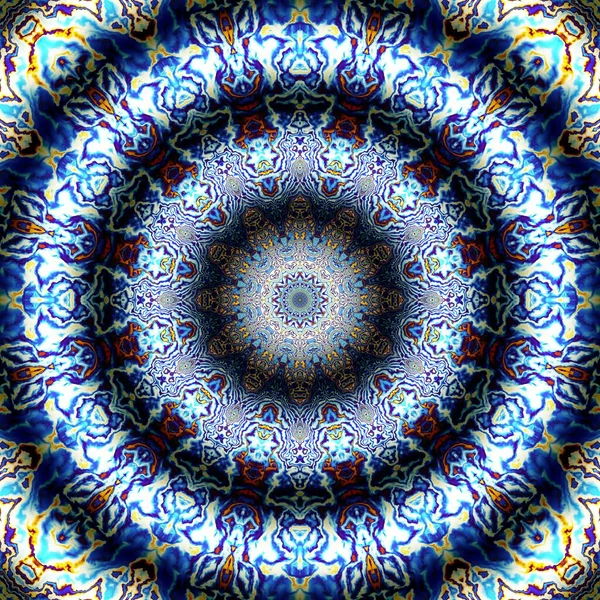 Padrão Fractal Digital Abstracto Padrão Ornamento Decorativo Mandala Redonda Imitação — Fotografia de Stock