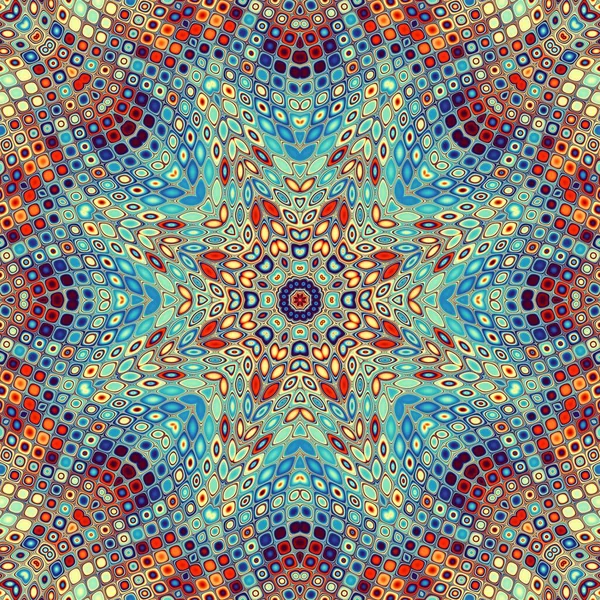 Abstrakt Digitalt Fraktalmönster Rund Mandala Dekorativa Prydnad Mönster Mosaik Kakel — Stockfoto