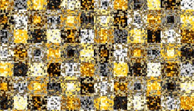 Soyut dijital fraktal model. Yatay oryantasyon. Düşük polimer ekose desen.