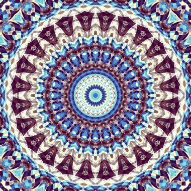 Soyut dijital fraktal model. Yuvarlak mandala dekoratif desen.