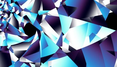 Soyut dijital fraktal model. Yatay oryantasyon. Düşük polimerli doku.