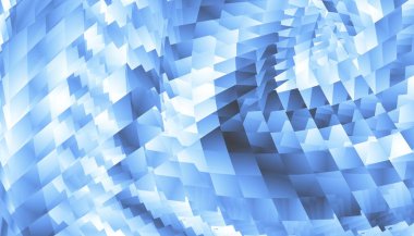 Mavi soyut geometrik fraktal desen. Yatay yönelim.