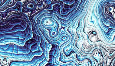 Soyut dijital fraktal model. Yatay oryantasyon. Dalgalı doku.