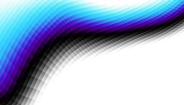 摘要数字分形模型 横向方向 白色背景上的表达曲线蓝线 — 图库照片