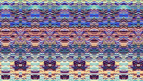 Abstract Digital Fractal Pattern Horizontal Orientation Abstract Geometric Ornamental Texture — Stock Photo, Image