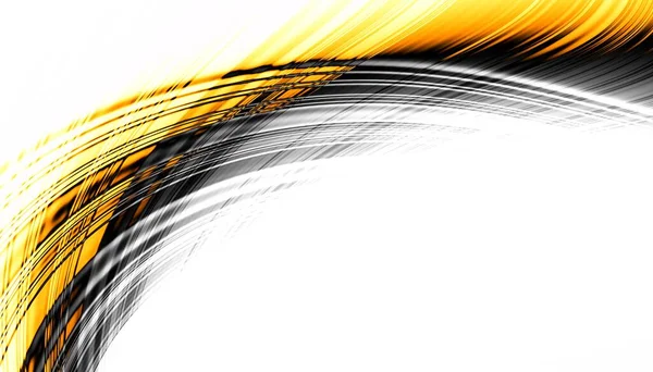 Абстрактный Цифровой Фрактальный Рисунок Горизонтальная Ориентация Изогнутые Тонкие Линии Белом — стоковое фото