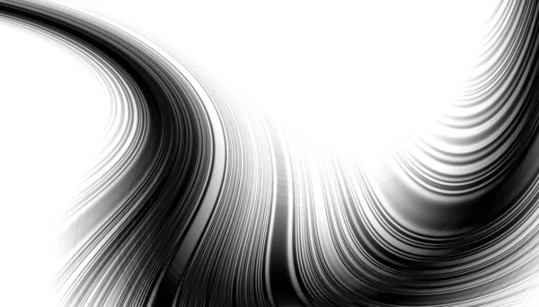 Абстрактний Цифровий Фрактальний Візерунок Горизонтальна Орієнтація Вигнуті Тонкі Лінії Порожньому — стокове фото