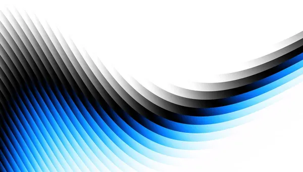 Abstract Digitaal Fractal Patroon Expressieve Gebogen Blauwe Lijn Witte Achtergrond — Stockfoto