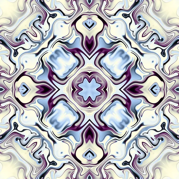 Abstract Digitaal Fractal Patroon Symmetrisch Sieraad Art Nouveaustijl — Stockfoto