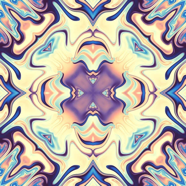 Abstract Digitaal Fractal Patroon Symmetrisch Sieraad Art Nouveaustijl — Stockfoto