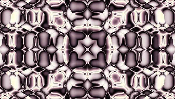 Abstract Digital Fractal Pattern Horizontal Orientation Symmetric Decorative Ornament Pattern — Stock Photo, Image