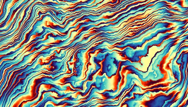Abstraktes Digitales Fraktalmuster Horizontale Ausrichtung Wellige Textur Nachahmung Der Marmorstruktur — Stockfoto