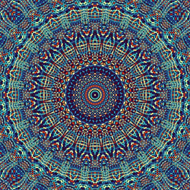 Soyut dijital fraktal model. Yuvarlak mandala dekoratif desen.