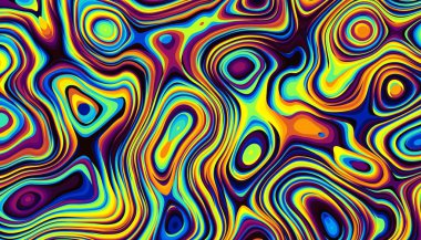 Soyut dijital fraktal model. Psikedelik dalgalı doku.