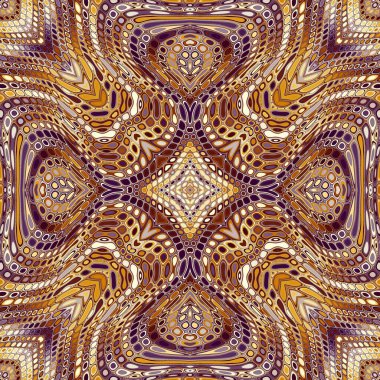 Soyut dijital fraktal model. Art Nouveau stilinde simetrik dekoratif süsleme deseni