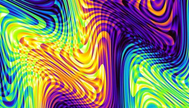 Soyut dijital fraktal model. Psikedelik dalgalı doku.