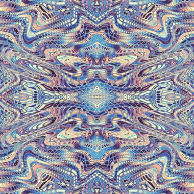 Soyut dijital sanat fraktal deseni. Art Nouveau stilinde simetrik dekoratif süsleme deseni