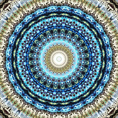 Soyut dijital sanat fraktal deseni. Yuvarlak mandala dekoratif desen.