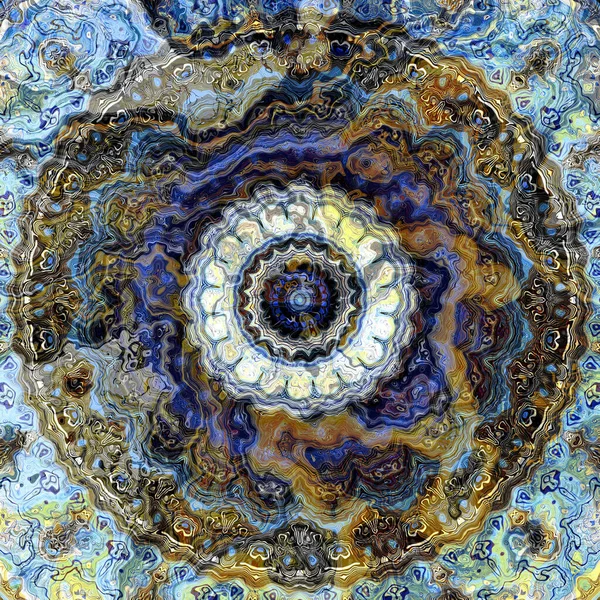 Vintage Grunge Mandala Ornament Pattern Square Background — Stock Photo, Image