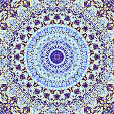 Soyut dijital fraktal model. Yuvarlak mandala dekoratif desen.