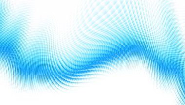 Soyut dijital fraktal model. Yatay oryantasyon. Beyaz arkaplanda çarpık mavi çizgiler.