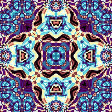 Soyut dijital fraktal model. Art Nouveau stilinde simetrik dekoratif süsleme deseni.