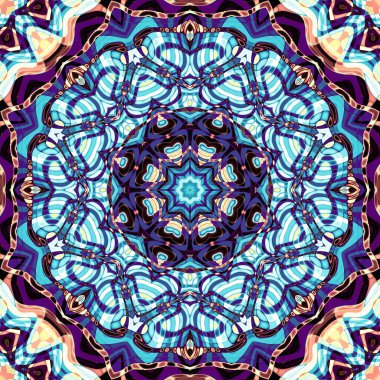 Soyut dijital fraktal model. Art Nouveau stilinde simetrik dekoratif süsleme deseni.