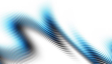 Soyut dijital fraktal model. Yatay oryantasyon. Beyaz arkaplanda çarpık mavi çizgi.