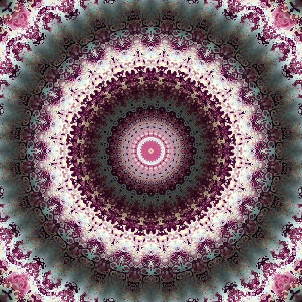 Abstract Digitaal Fractal Patroon Ronde Mandala Decoratieve Ornament Patroon — Stockfoto