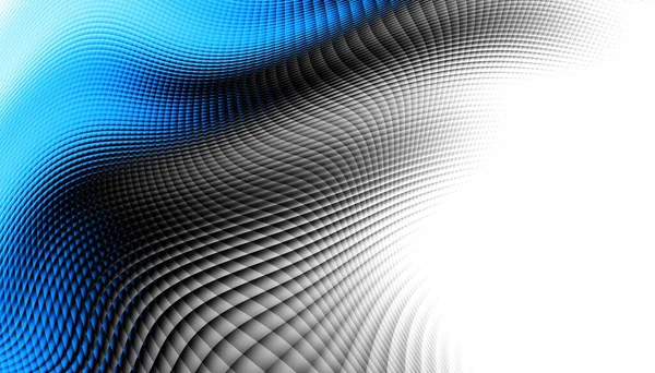 Modello Frattale Digitale Astratto Orientamento Orizzontale Espressive Linee Curve Blu — Foto Stock