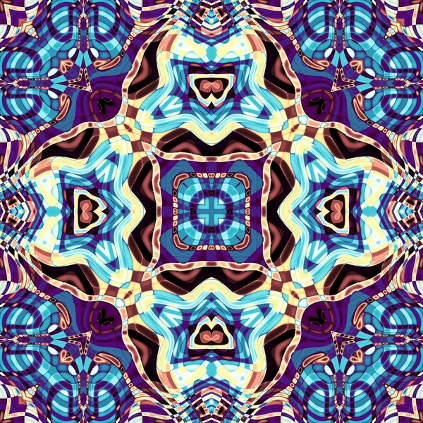 Soyut dijital fraktal model. Art Nouveau stilinde simetrik dekoratif süsleme deseni.