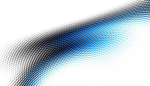 Padrão Fractal Digital Abstracto Orientação Horizontal Linha Azul Curva Expressiva — Fotografia de Stock