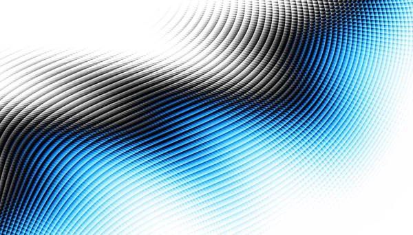 Modèle Fractal Numérique Abstrait Orientation Horizontale Expressive Ligne Bleue Incurvée — Photo