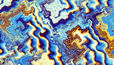 Soyut dijital fraktal model. Psikedelik dalgalı doku. Yatay yönelim.