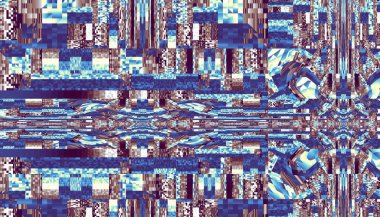 Soyut dijital fraktal model. Yatay oryantasyon. Düşük polimerli doku.