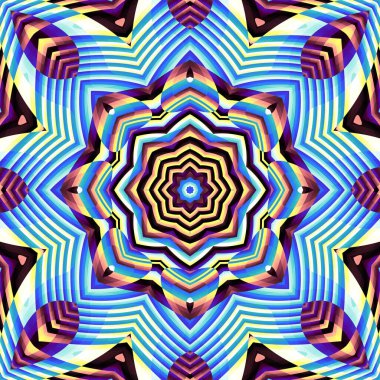 Soyut dijital fraktal model. Dalgalı simetrik desen.